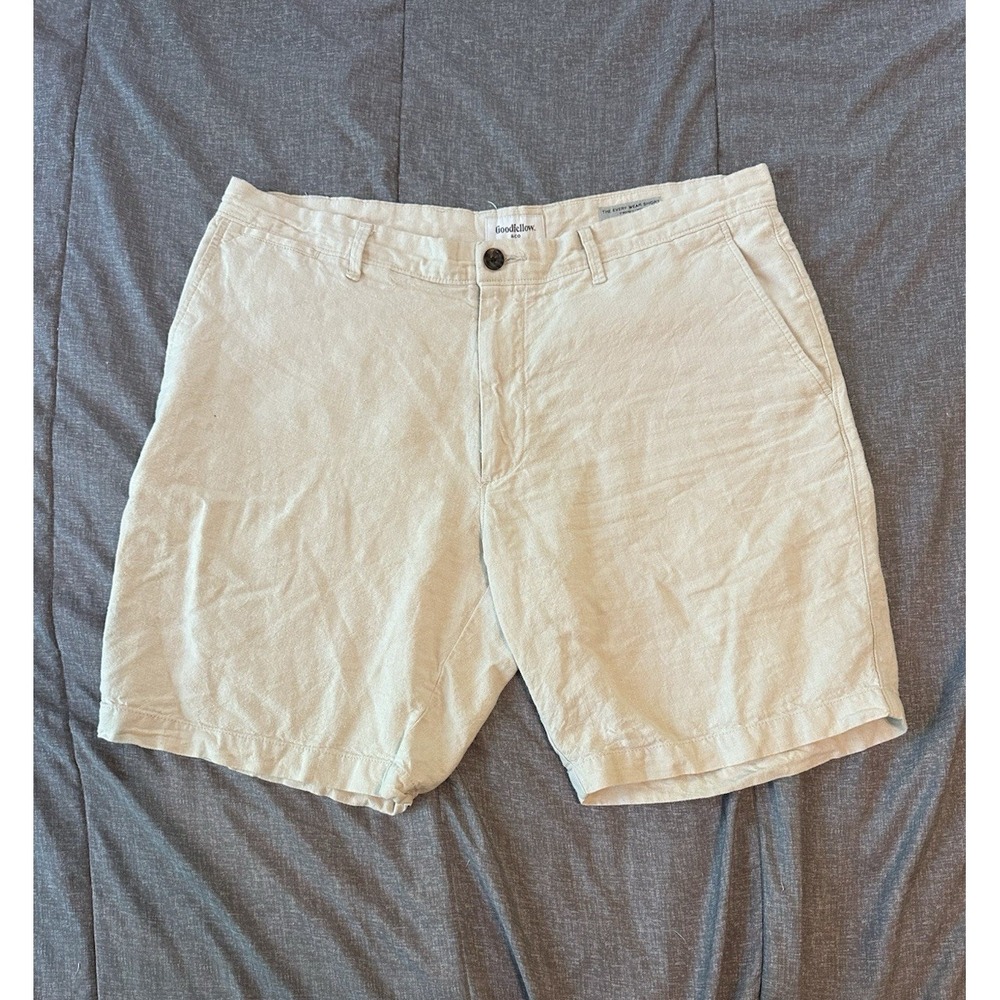 Linen Blend Goodfellow & Co Mens Beige Shorts 36 Resort Beach Sailing Heritage